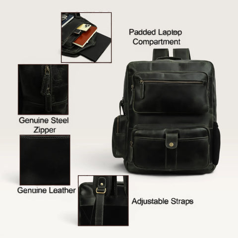 Tino Classic Leather Travel Backpack