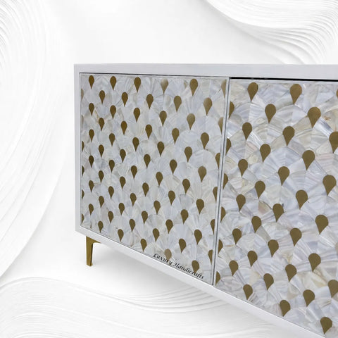 Perla Mother of Pearl Inlay Buffet White