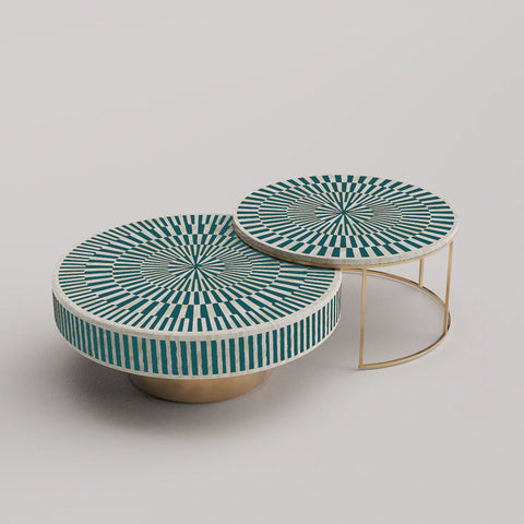 Sunshine Inlay Nesting Table Set Round
