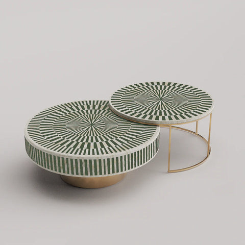 Sunshine Inlay Nesting Table Set Round