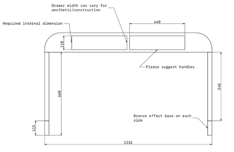 Floral MOP Inlay Waterfall 2 Drawers Console White