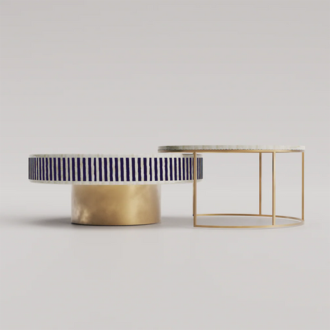 Sunshine Inlay Nesting Table Set Round