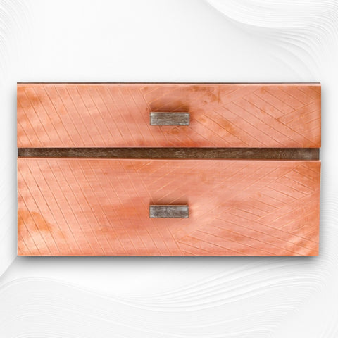 Copper Two Drawer Bedside 3
