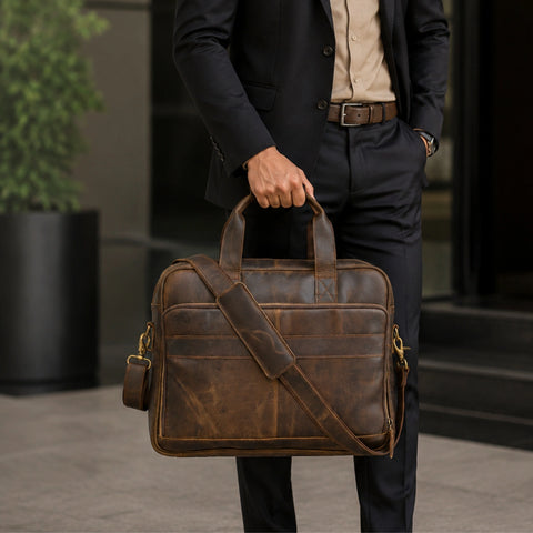 Dean Office Full Grain Leather Briefcase