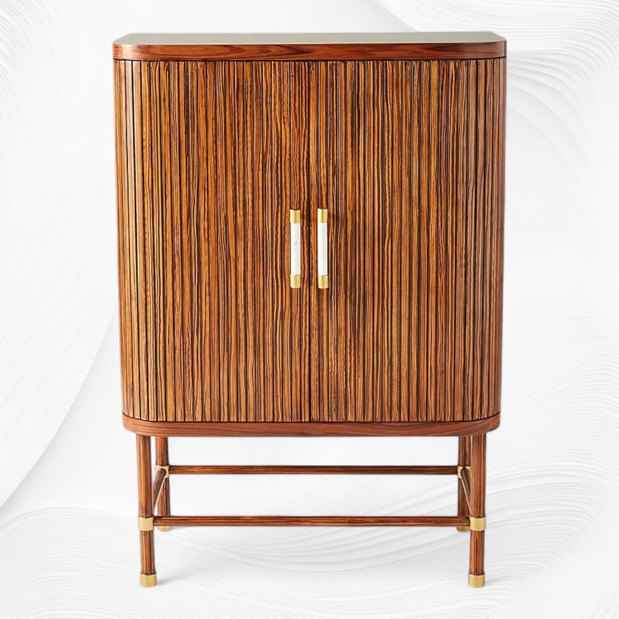 Deluxe Tamboured Bar Cabinet Brown 2