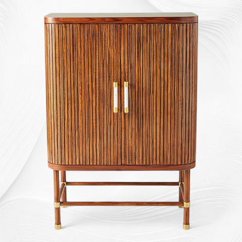 Deluxe Tamboured Bar Cabinet Brown 2