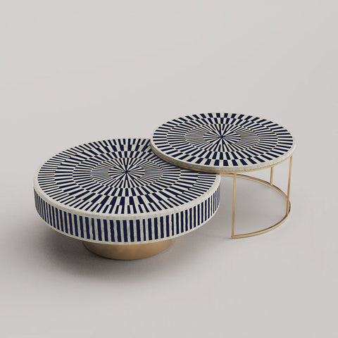 Sunshine Inlay Nesting Table Set Round