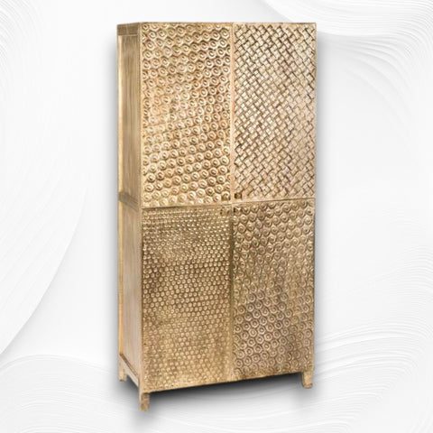 Elio Brass Embossed 4 Door Cupboard 4