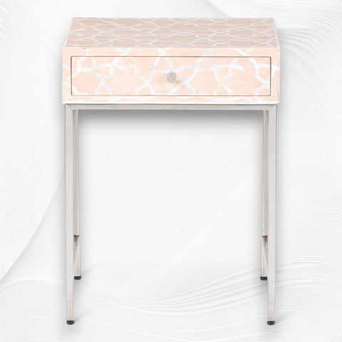 Fez Mother of Pearl Inlay Bedside Nude Pink