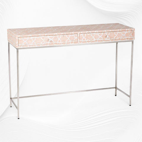 Fez Mother Of Pearl Inlay Console Pale Pink 4
