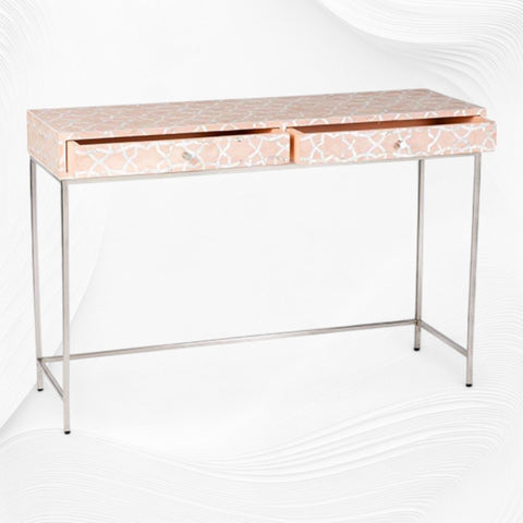 Fez Mother Of Pearl Inlay Console Pale Pink 3