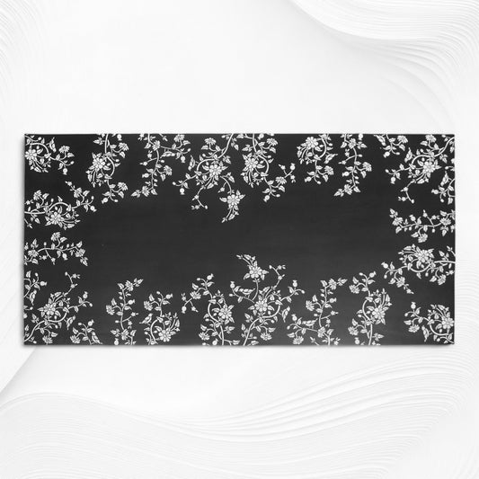 Flora Bone Inlay Dining Table Black