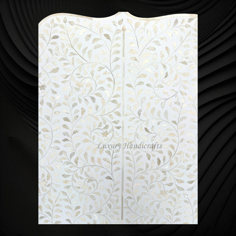 Floral Bone Inlay Headboard White