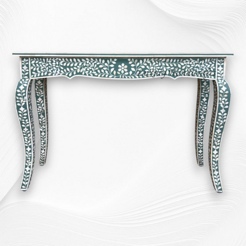 French Bone Inlay Console Green 5