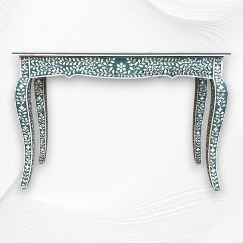 French Bone Inlay Console Green 5