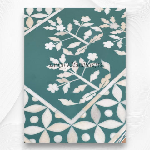 French Bone Inlay Console Green 4
