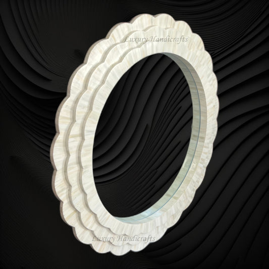 Full Bone Inlay Flower Mirror
