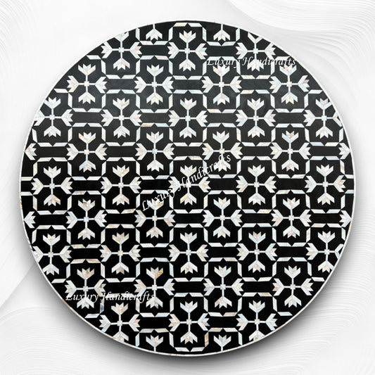 Gabi MOP Inlay Table Top Lotus Black