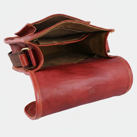 Genuine Reddish Brown Crossbody Messenger Bag
