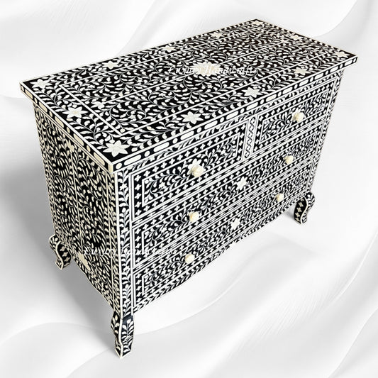Grace Bone Inlay 4 Drawer Dresser Black 1