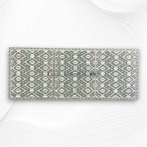 Ikat Design MOP Inlay TV Unit Wall Mounted Pepper Leaf 6