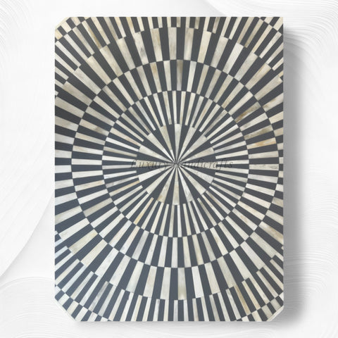 Illusion Octagonal Bone Inlay Coffee Table Grey 3