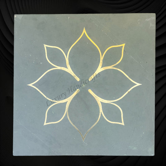 Kota Stone with Brass Inlay Floor Tile