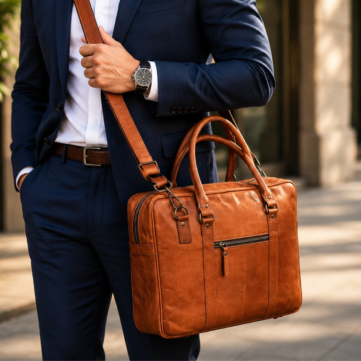 Beckham Full Grain Leather Briefcase