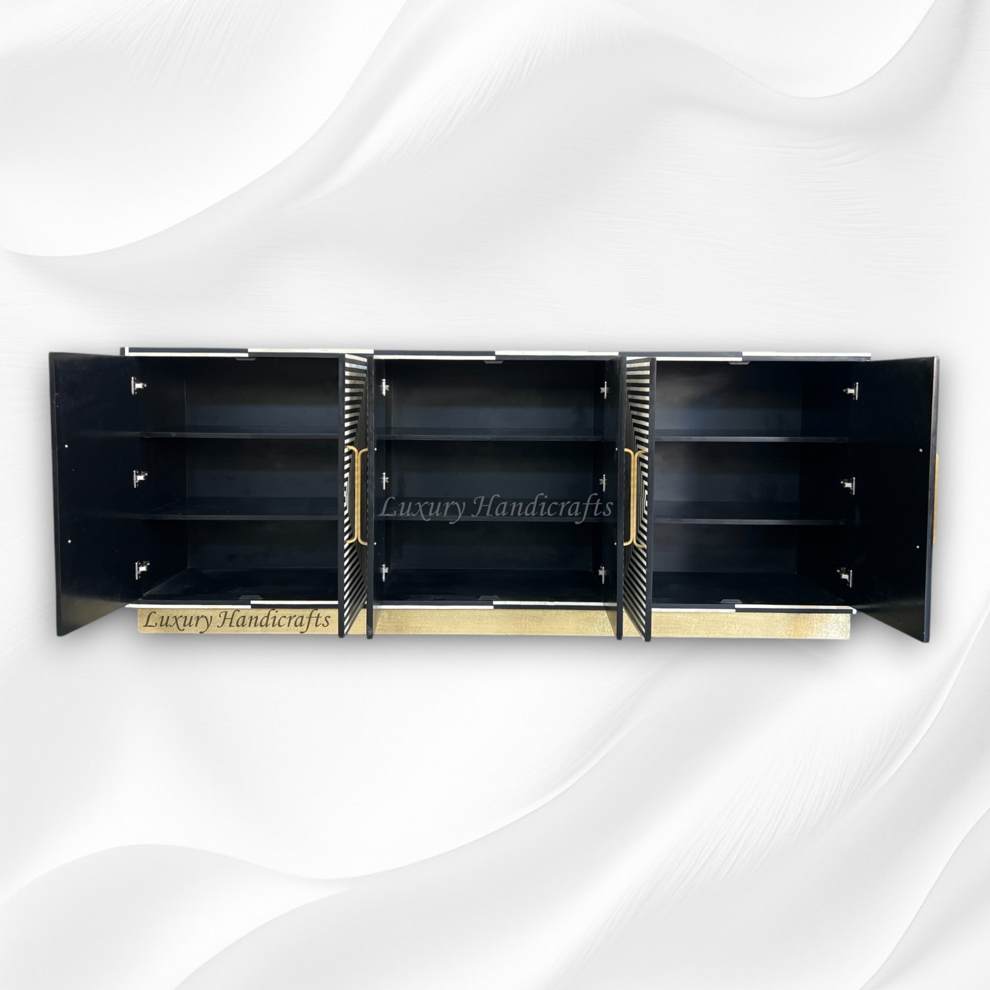 Liam Bone Inlay Large Sideboard Black 3