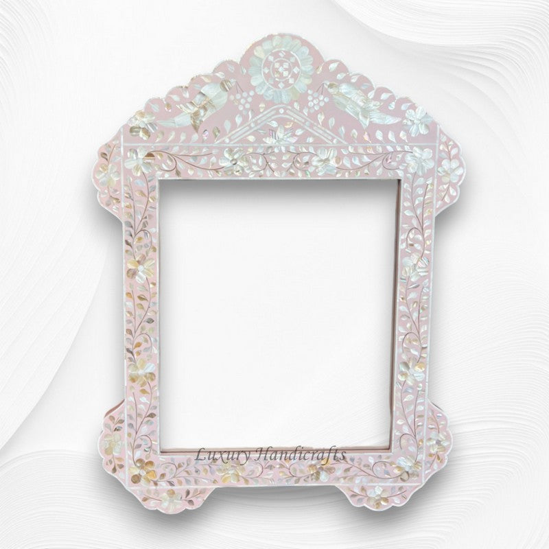 Light Pink Mother Of Pearl Inlaid Parrot Mirror 4