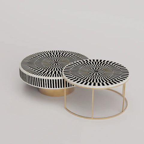 Sunshine Inlay Nesting Table Set Round