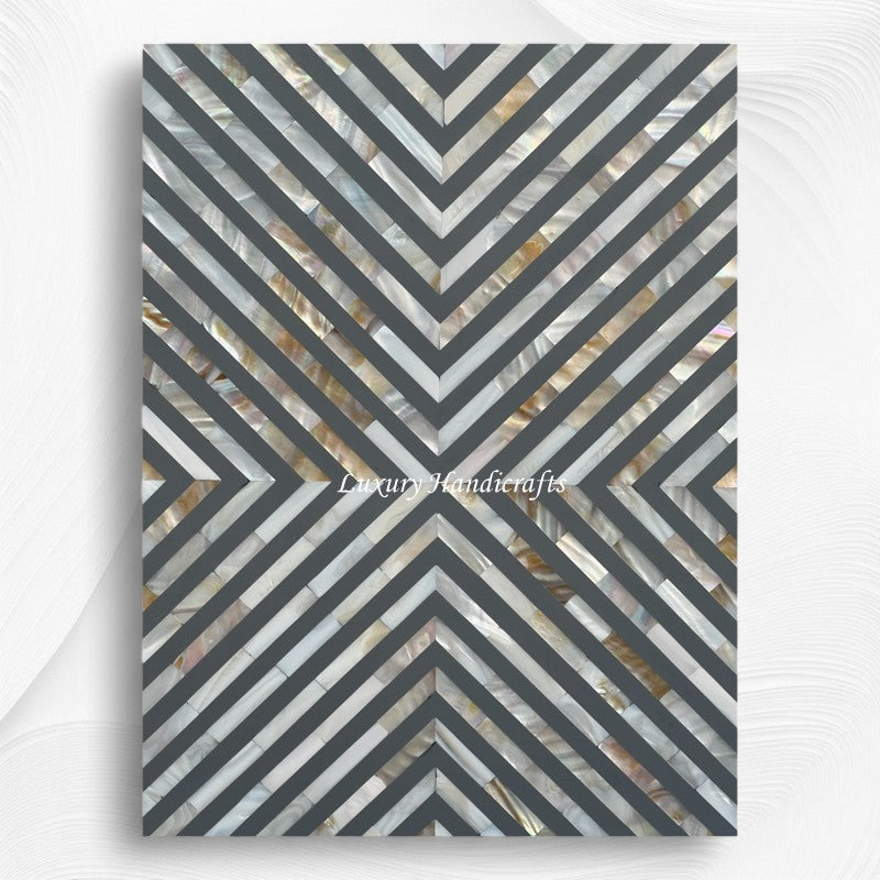MOP Inlay Coffee Table Diamond Stripe Grey 4