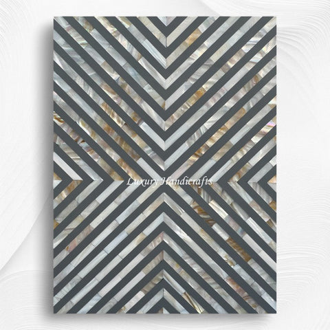 MOP Inlay Coffee Table Diamond Stripe Grey 4