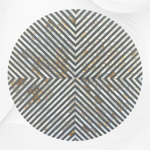 MOP Inlay Coffee Table Diamond Stripe Grey 5