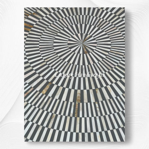 MOP Inlay Illusion Stripe Center Table Grey 4