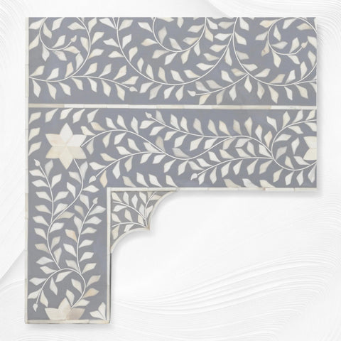 Maharaja Bone Inlay Bed Grey