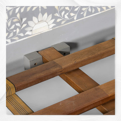 Maharaja Bone Inlay Bed Grey