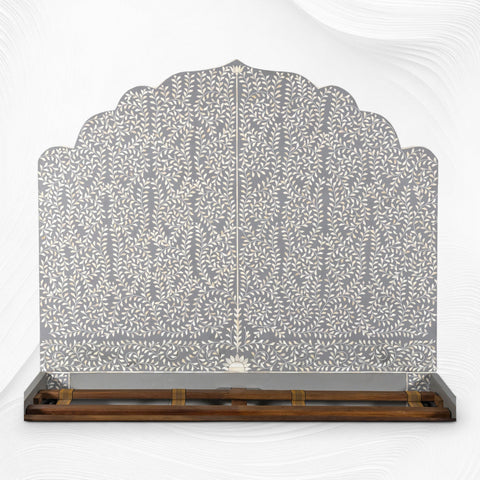 Maharaja Bone Inlay Bed Grey
