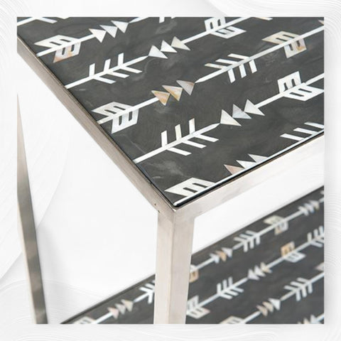 Mother Of Pearl Inlay Arrow Console Grey 1