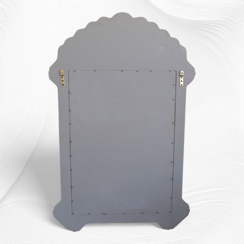 Grey Mother Of Pearl Inlay Floral Circle Mirror 2
