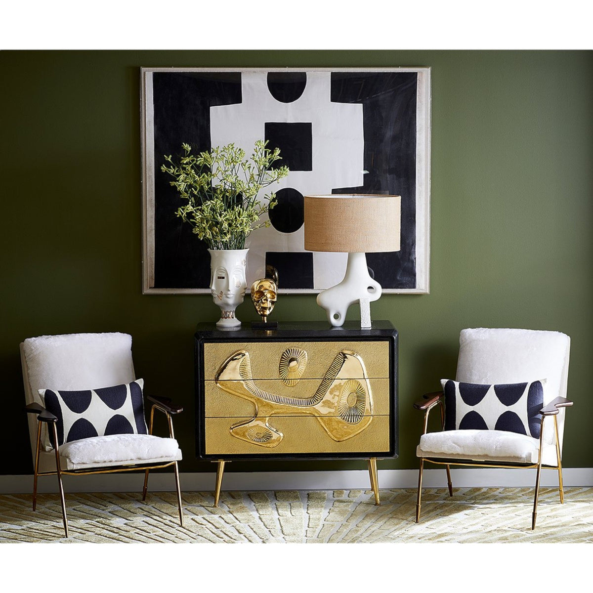 Music 3 Drawer Brass Chest 1
