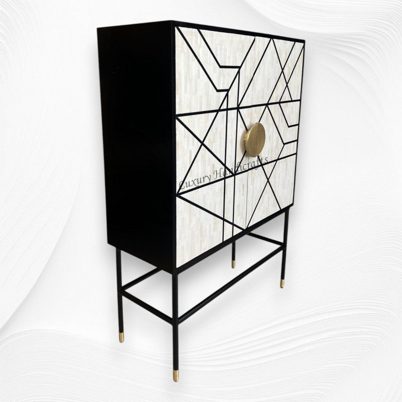 Nola Full Bone Inlay Bar Cabinet 3
