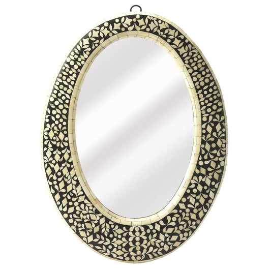 Oliver Bone Inlay Oval Wall Mirror