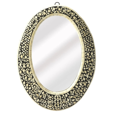 Oliver Bone Inlay Oval Wall Mirror