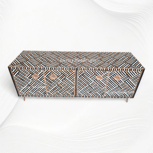 Optical Bone Inlay Media Console Brown