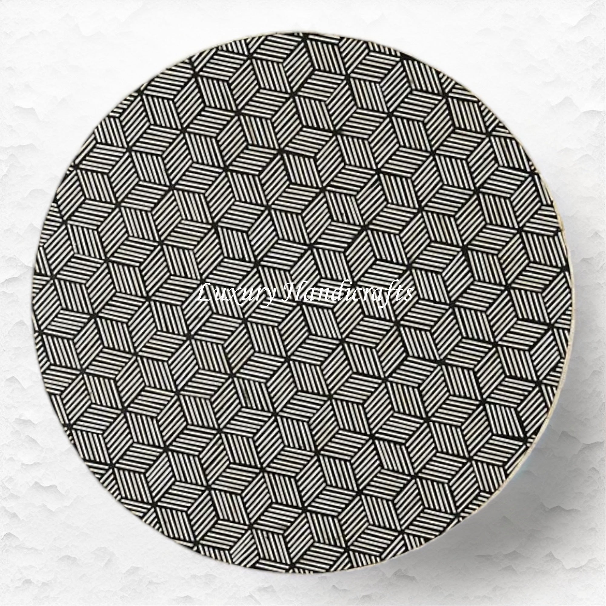 Optical Bone Inlay Coffee Table Black