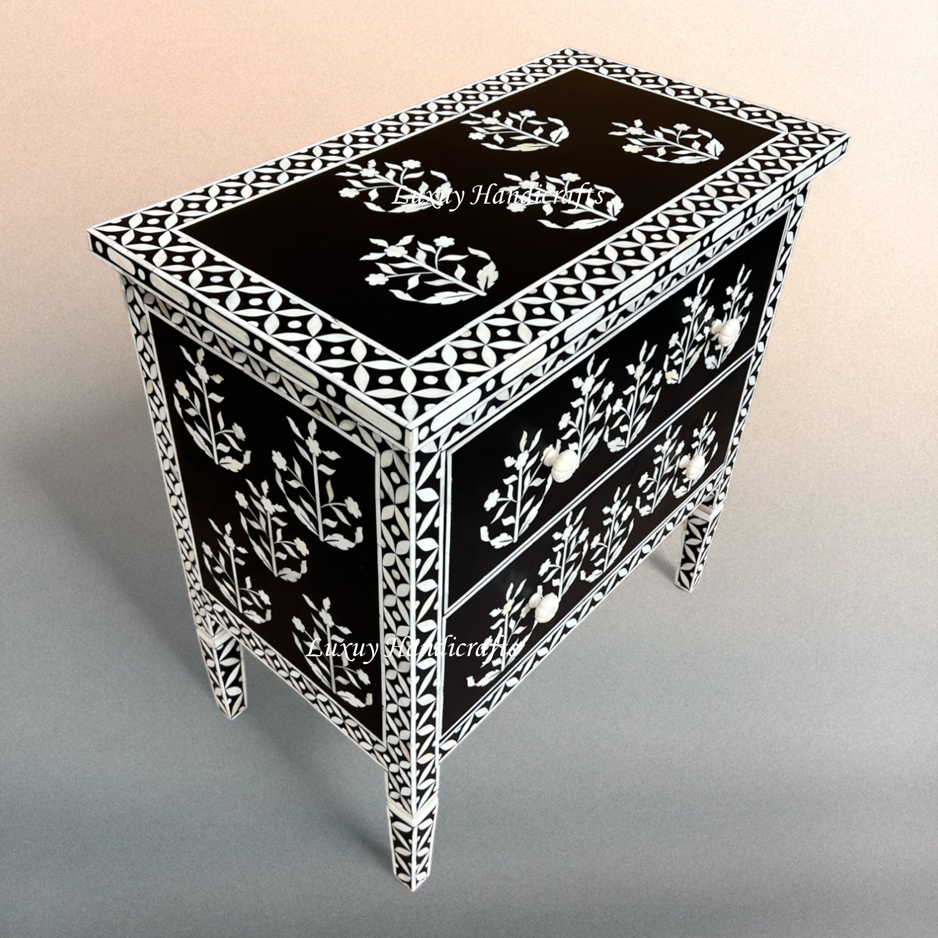 Paisley Inlay Paisley Bone Inlay Dresser Black – Luxury Handicrafts