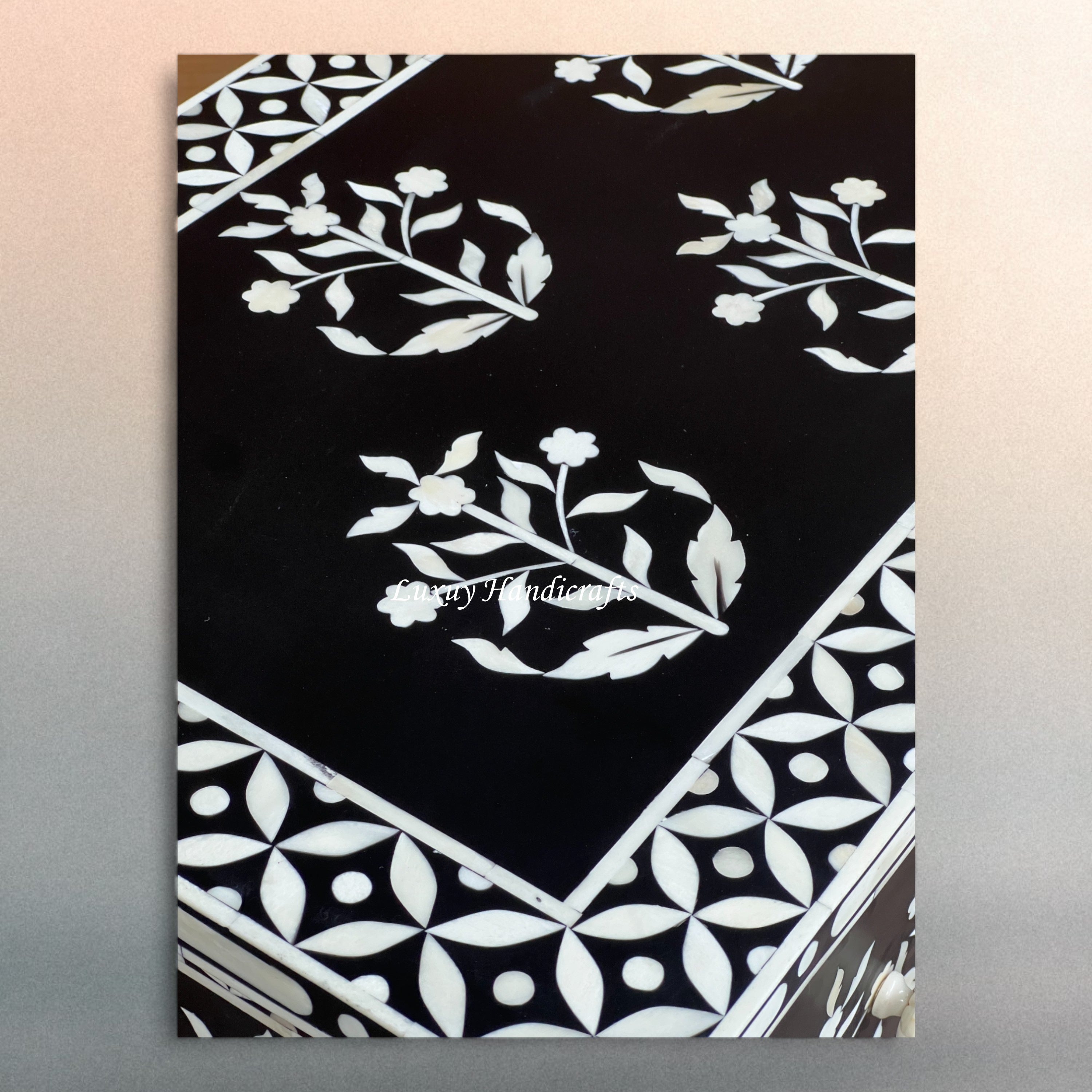 Paisley Inlay Paisley Bone Inlay Dresser Black – Luxury Handicrafts