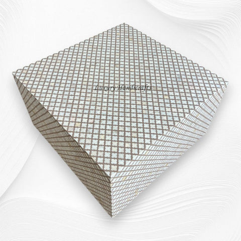 Quatrefoil Mother Of Pearl Inlay Coffee Table Brass Milk Chocolate 5