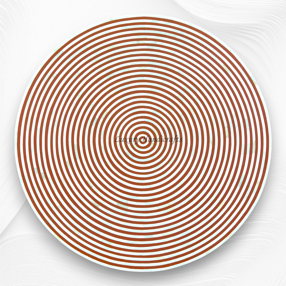 Rue Bone Inlay Table Top Round Orange